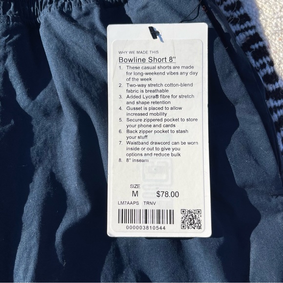 Lululemon Bowline Short 8" Stretch Ripstop True Navy Medium - Picture 3 of 7